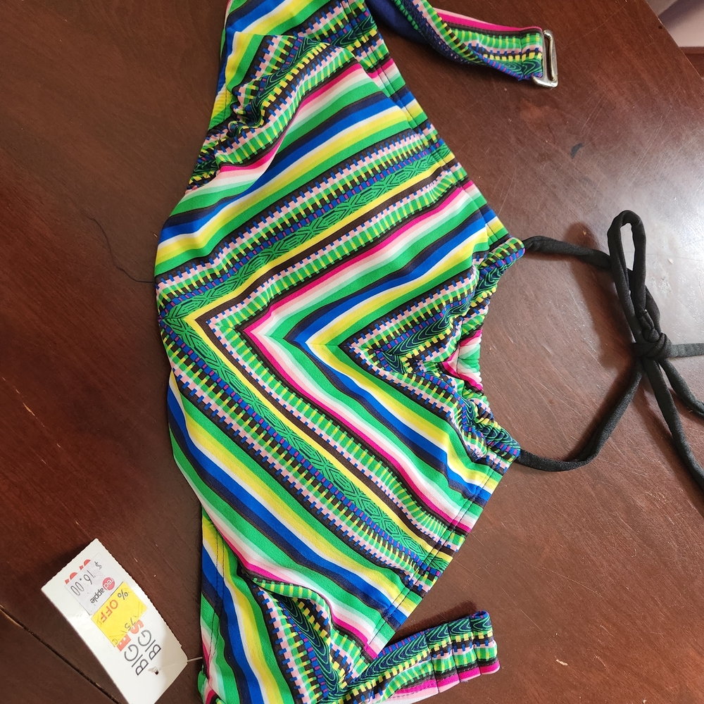 Colorful Striped Bikini Top